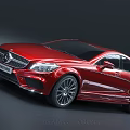 Red Mercedes Benz Sedan With Black Roof And Sleek Alloy Wheels Design