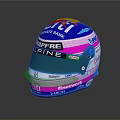 Professional Racing Helmet Design With CITI UNICREDIT BANK MAPFRE Logos And Blue Pink Accents