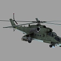 PBR Three Painting Russian Mi 35 Mi35 Mi 24 Mi24 Armed Helicopter 3d model