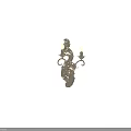 Ornate Silver Wall Sconce With Two Candle Shaped Lights And Scroll Design