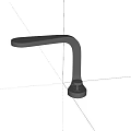 Modern Chrome Faucet with Technical Drawing Specifications and Detailed Dimensions 3d model