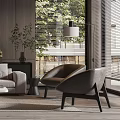 Modern Living Room Interior With Sofa Coffee Table Marble Accent Wall And Natural Light