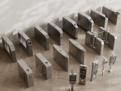 Stainless Steel Turnstiles As Modern Public Facilities For Access Control Systems 3d model