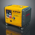 KIPOR Yellow Portable Generator With 2500W Power Output Control Panel And Wheels 3d model
