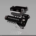 Automotive Engine Component With Multi Cylinder Metal Construction And Precision Engineered Design 3d model