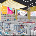 Modern Supermarket Department Store Interior With Organized Shelves And Product Displays