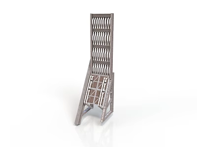 Metal Industrial Storage Equipment With Multi layer Racks And Support Frame 3d model