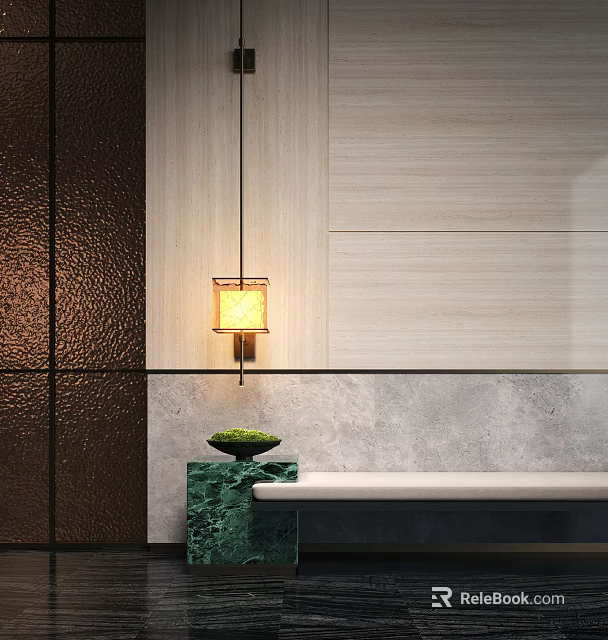 Modern Open Concept Kitchen Featuring Stylish Comfortable Wooden Stool Design 3d model