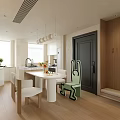 Modern Luxury Open Concept Living Dining Room With Beige Sofa Round Coffee Table And Greenery