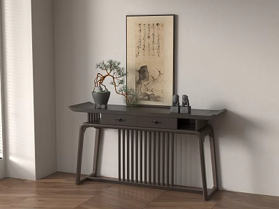 New Chinese-style Entrance Cabinet New Chinese-style Entrance Partition Case 3d model