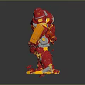 Red Iron Man Mech With Yellow Details Mechanical Arms And Powerful Design