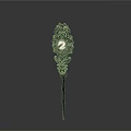 Black Carved Hairpin With Decorative Pearl And Intricate Patterns For Traditional Hair Accessory