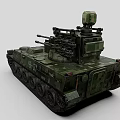 Military Green Tank With Turret Tracks And Armored Weapon System Design