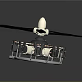 Aerospace Propulsion System 3D Model Featuring Metal Coils and Propeller Blades