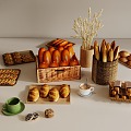 Bread Food Bread Combo 3d model