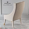 Palladium Beige Chair With Quilted Stitching And Light Colored Legs In Modern Interior