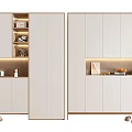 Elegant Modern Shoe Cabinet Interior Design With LED Lighting And Storage Compartments 3d model