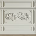 Decorative Wall Lines Design With Embossed Flowers And Classic Panel Details 3d model