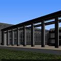 Modern Office Building Exterior With Large Glass Windows Main Entrance Stone Steps And Green Landscaping