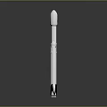White Multi Stage Space Rocket With Thrusters For Space Exploration Mission 3d model