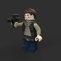 Building Block Figure Holding Camera Wearing Vest And Shirt With Blue Pants On Dark Background