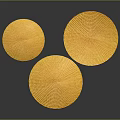 Yellow Wicker Round Stools With Three Sizes And Modern Design