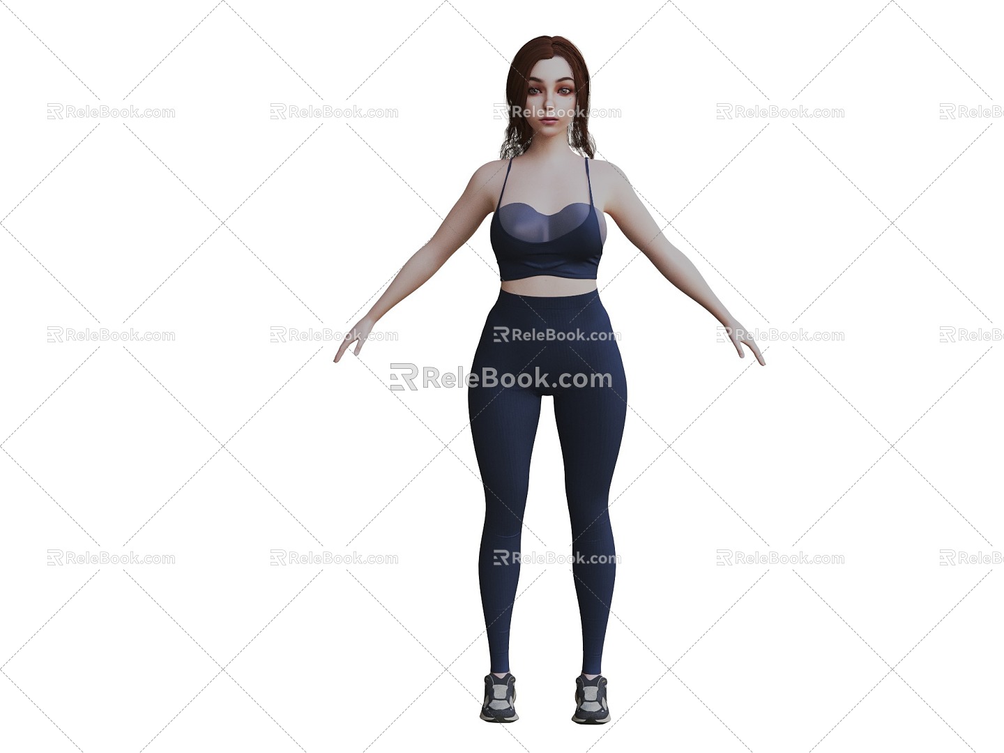 Female Characters in Yoga Clothes 3d model