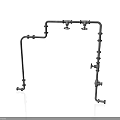 Industrial Piping Equipment With Complex Structure Metal Pipes Valves And Connection Components