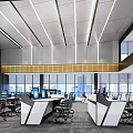 modern command center command hall 3d model