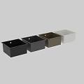 Black Square Single Bowl Kitchen Sink With Overflow Hole Design
