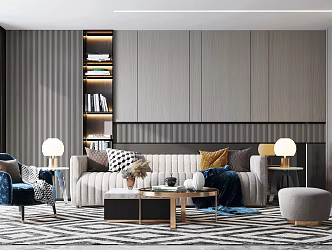 Light Luxury Living Room 3d model