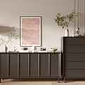 Black Cabinet Whole Cabinet Sideboard Cabinet Balcony Cabinet Locker Entrance Cabinet 3d model