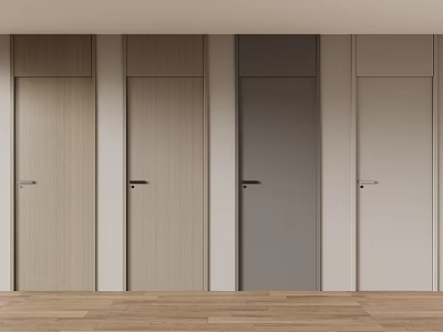 Modern Hinged Doors With Various Colors And Wooden Designs For Home Interior Decoration 3d model