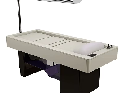 Modern Massage Bed with White Surface and Sturdy Black Support Legs 3d model