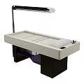 Modern Massage Bed with White Surface and Sturdy Black Support Legs