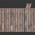 Outdoor Wooden Bench With Slatted Backrest And Armrests For Garden Patio