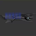 Futuristic Sci Fi Spaceship With Blue Glowing Effects And Mechanical Structure 3d model