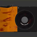 Stylish Computer Camera Accessory With Orange Black Design And Large Retro Lens Feature 3d model