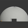 White Rounded Dome Tent With Textured Exterior And Entrance In Indoor