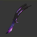 Futuristic Iridescent Knife With Purple And Blue Gradient Blade And Black Handle