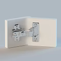 Chrome Metal Hinge Connecting Two White Panels With Screw Mechanism