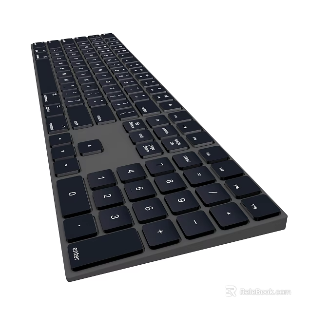 Modern Computer Keyboard With Sleek Black Design And Standard Key Layout 3d model 