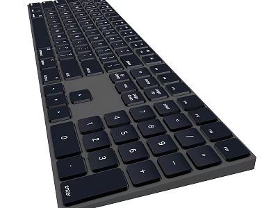 Modern Computer Keyboard With Sleek Black Design And Standard Key Layout 3d model