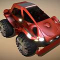 Red Off Road Concept Car With Large Tires And Modern Design Features