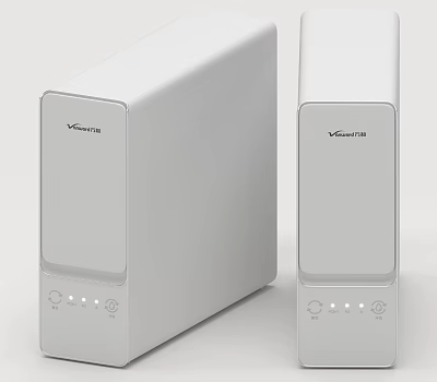Two White Victron Daily Use Electrical Appliances Featuring Modern Design And Control Panels 3d model