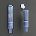 Elegant Modern Wall Sconce With Golden Frame And Vertical Glass Rods For Interior Lighting