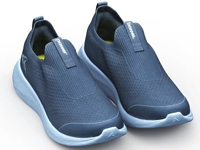 Loom Blue Slip On Mesh Shoes With Lightweight Sole And Comfortable Design 3d model
