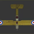 Yellow Biplane Model With Blue White Red Wing Roundels And Propeller Details
