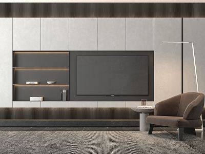 Modern TV background wall model