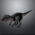 Realistic 3D Dinosaur Model With Gray Skin Sharp Teeth And Claws Standing Pose 3d model